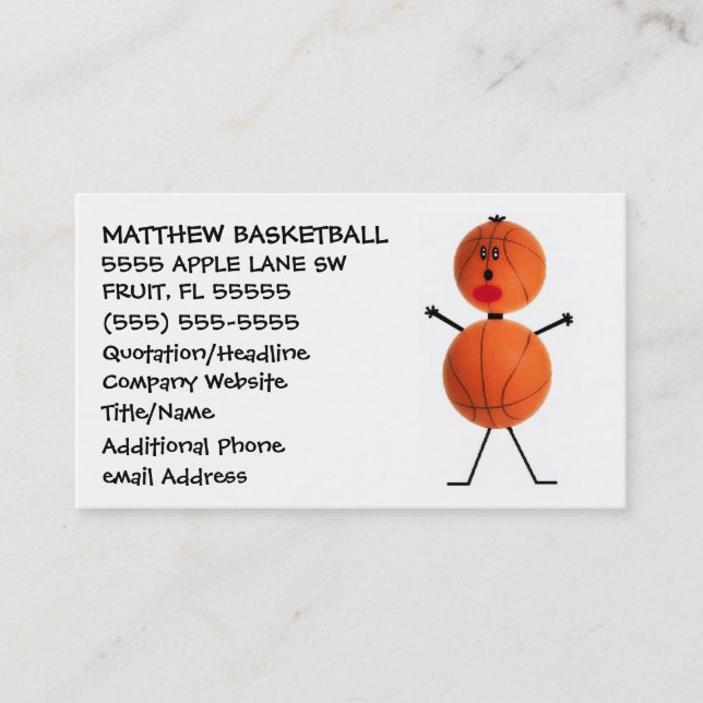 Basketball Coach Business Card (Front)