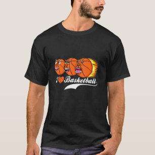 Basketball Coach Dad Mom Faces I Heart Basketball T-Shirt