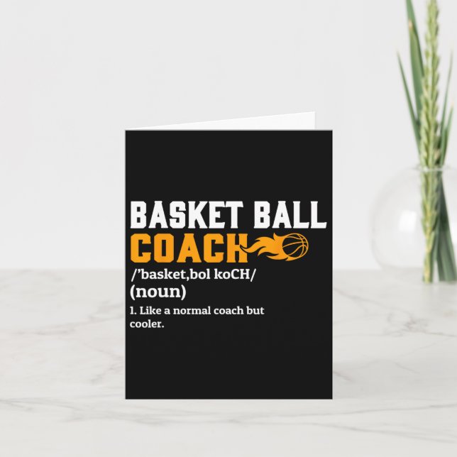 Basketball Coach Definition Gift Fun Basketball Co Card (Front)