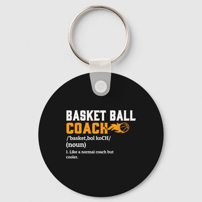 Basketball Coach Definition Gift Fun Basketball Co Key Ring (Front)