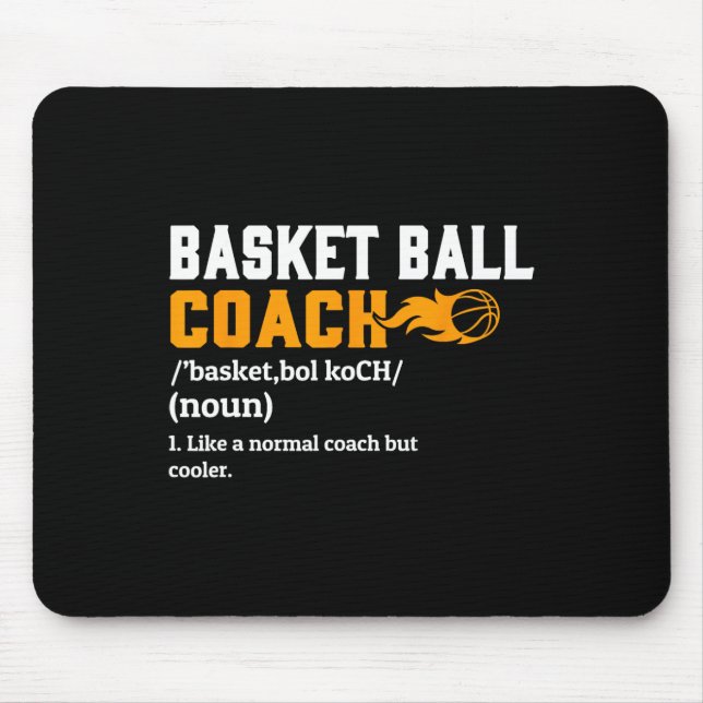 Basketball Coach Definition Gift Fun Basketball Co Mouse Pad (Front)