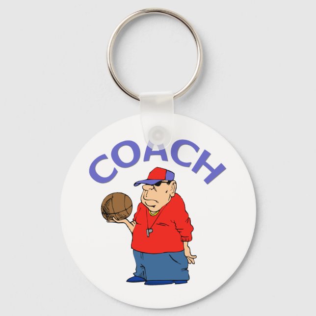 Basketball Coach Design Key Ring (Front)