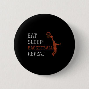 Basketball Coach Eat Sleep Basketball Repeat Baske 6 Cm Round Badge