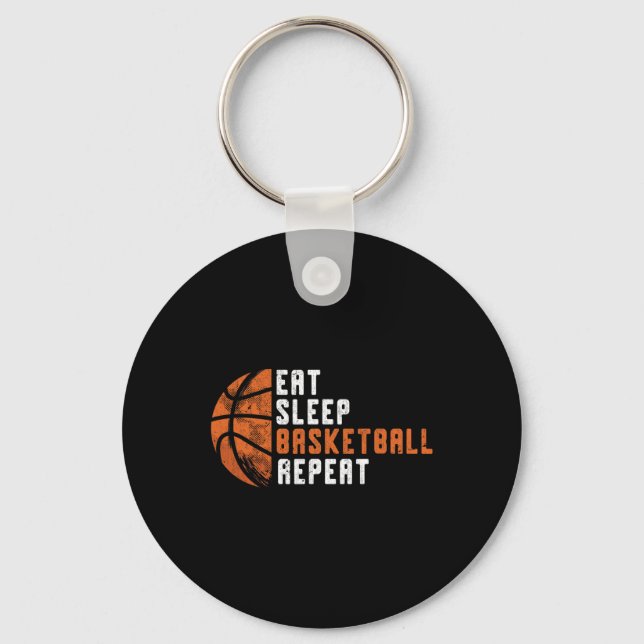 Basketball Coach Eat Sleep Basketball Repeat Baske Key Ring (Front)