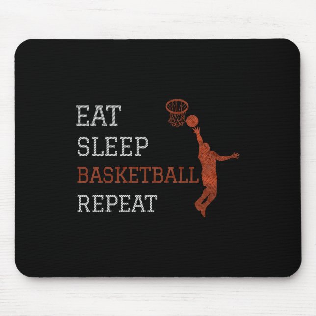 Basketball Coach Eat Sleep Basketball Repeat Baske Mouse Pad (Front)