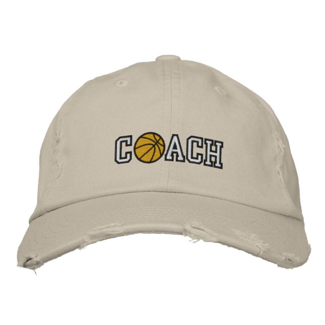 Basketball Coach Embroidered Hat (Front)