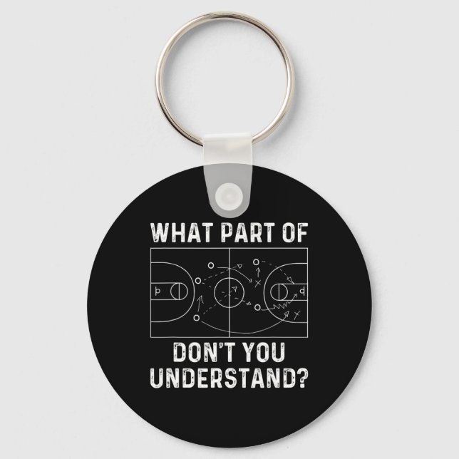 Basketball Coach Fun What Part Of Don't You Unders Key Ring (Front)