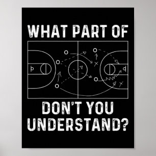 Basketball Coach Fun What Part Of Don't You Unders Poster