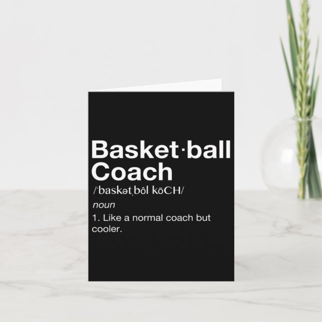 Basketball Coach Gift Fun Basketball Definition Te Card (Front)
