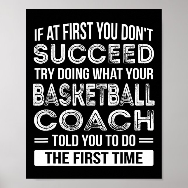 Basketball Coach Gift  Fun Thank You Gift Poster (Front)