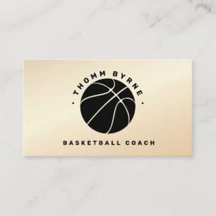 Basketball Coach Gold Business Card