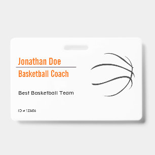 Basketball Coach ID Badge