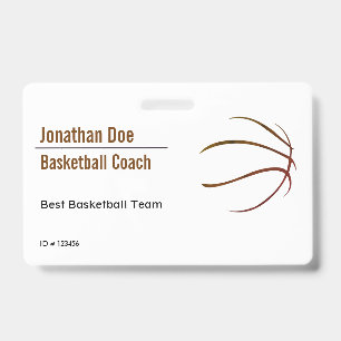 Basketball Coach ID Badge