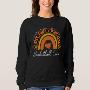 Basketball Coach Leopard Rainbow For Girls & Women Sweatshirt