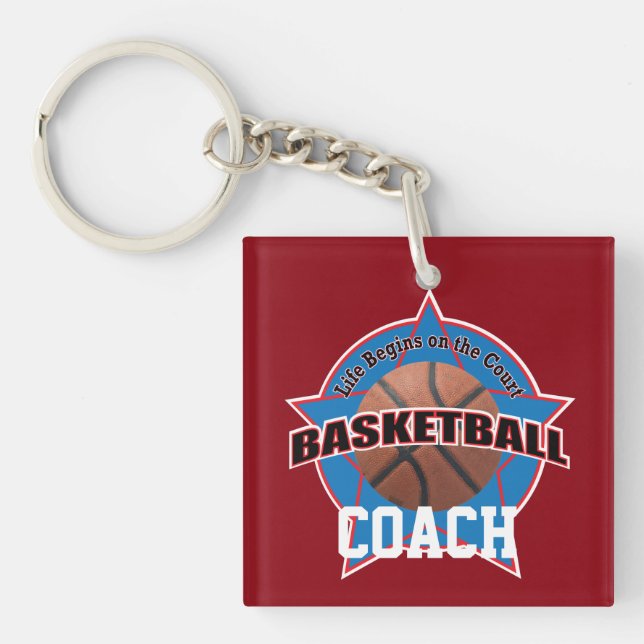 Basketball Coach Life Begins Key Ring (Front)