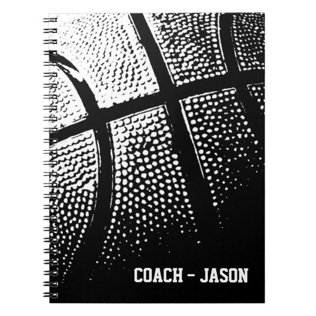 Basketball coach notebook journal | Personalised (Front)
