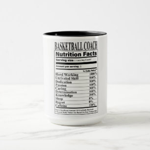 Basketball Coach Nutrition Facts Mug
