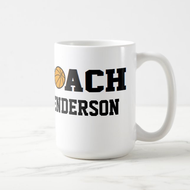 Basketball Coach - Personalised Coffee Mug (Right)