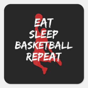 Basketball Coach Player Cool Eat Sleep Basketball Square Sticker