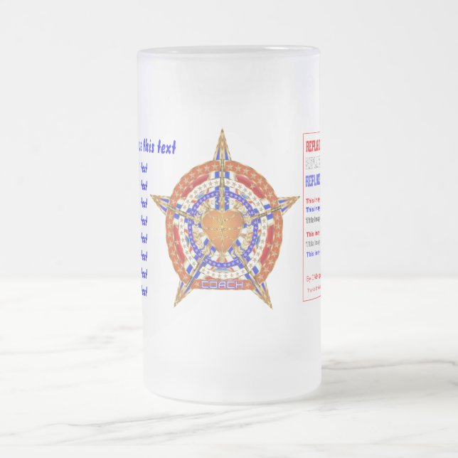 Basketball Coach Please View About Design Below Frosted Glass Beer Mug (Center)