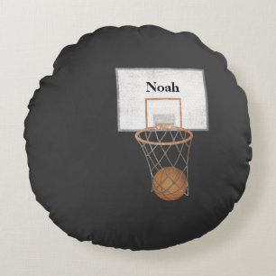 Basketball Coach Round Throw Pillow