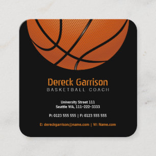 Basketball Coach Sport Square Business Card
