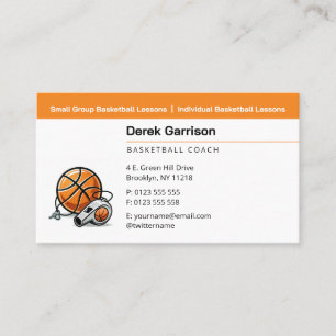 Basketball Coach Sport Trainer Business Card