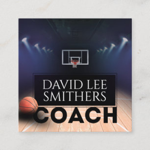Basketball Coach Square Business Card