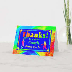 Basketball Coach Star Thank You Card