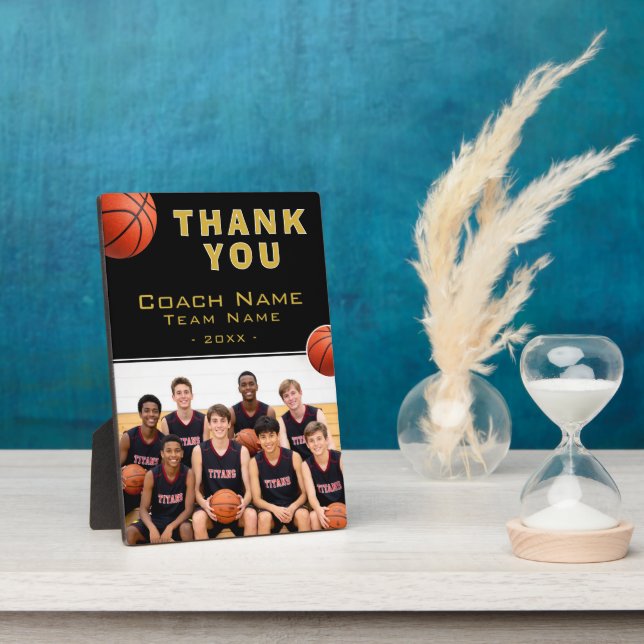 Basketball Coach Team Name Photo Plaque (Side)