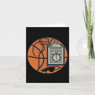 Basketball Coach Whistle Clipboard Stopwatch  Card