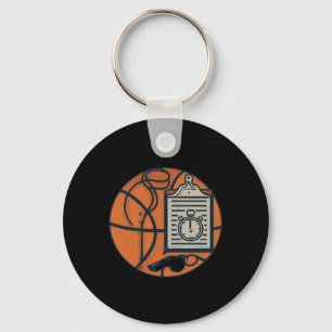 Basketball Coach Whistle Clipboard Stopwatch  Key Ring