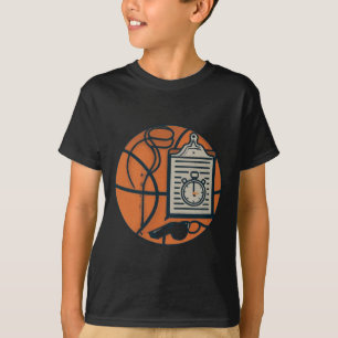 Basketball Coach Whistle Clipboard Stopwatch T-Shirt