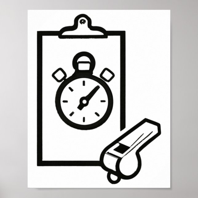 Basketball Coach Whistle Stopwatch  Poster (Front)