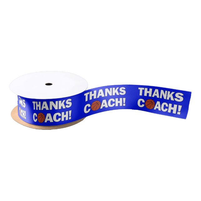 Basketball Coaches THANKS COACH! Sports Gift Wrap Satin Ribbon (Spool)