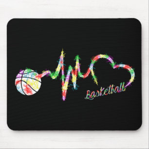 Basketball Colourful Smoke Heartbeat Mouse Pad