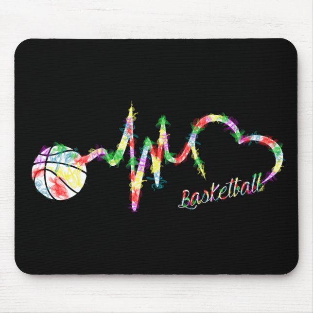 Basketball Colourful Smoke Heartbeat  Mouse Pad (Front)