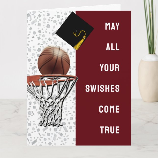 Basketball Congrats Good Luck Graduation Card (Front)