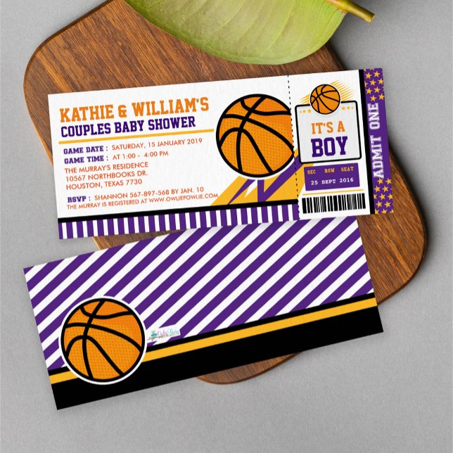 Basketball Couples Baby Shower Invitation (Creator Uploaded)