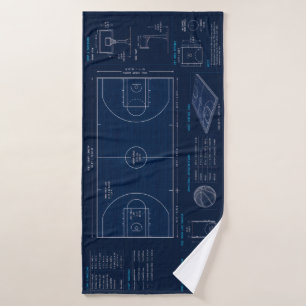 Basketball Court Blueprint Extended Gaming Desk Ma Bath Towel