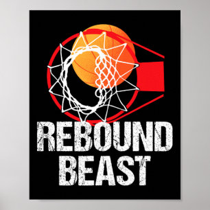 Basketball Court Fun Rebound Beast Player Gift  Poster