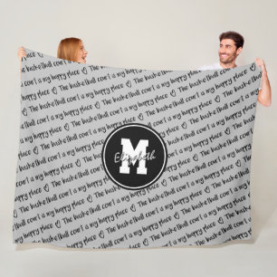 basketball court happy place grey black ANY colour Fleece Blanket