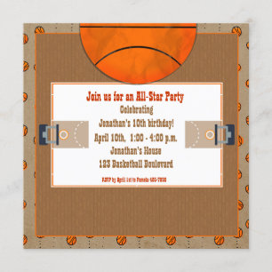 Basketball Court Invitation