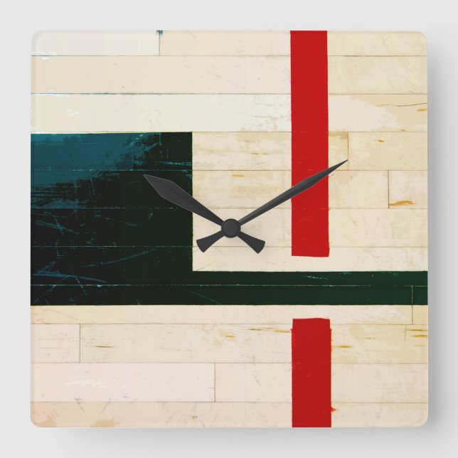 Basketball Court Lines and Markings Square Wall Clock (Front)