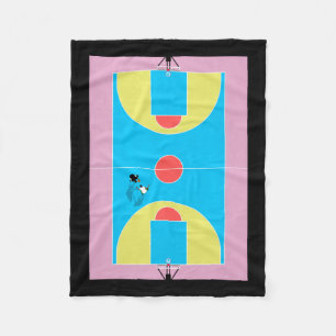 Basketball Court Pastel Colours Fleece Blanket
