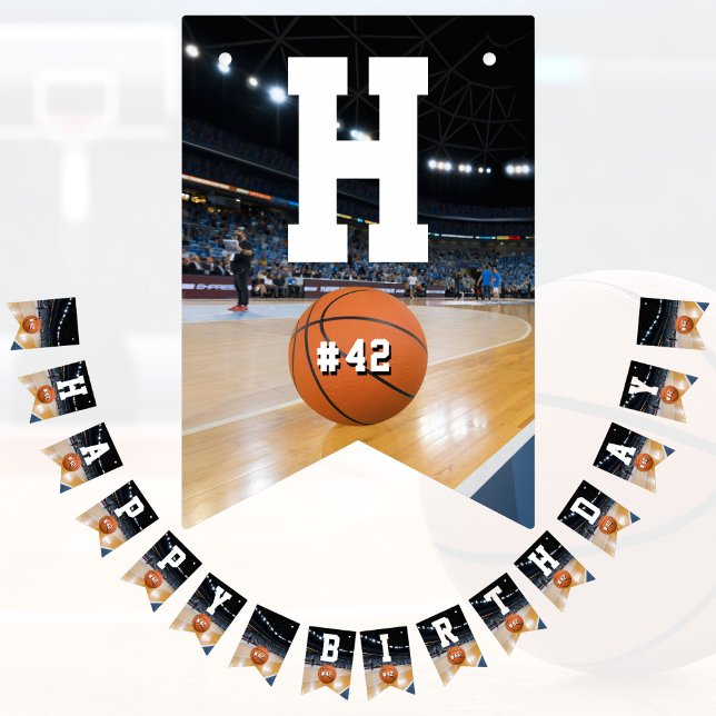 Basketball Court Team Number Sports Happy Birthday Bunting (Creator Uploaded)