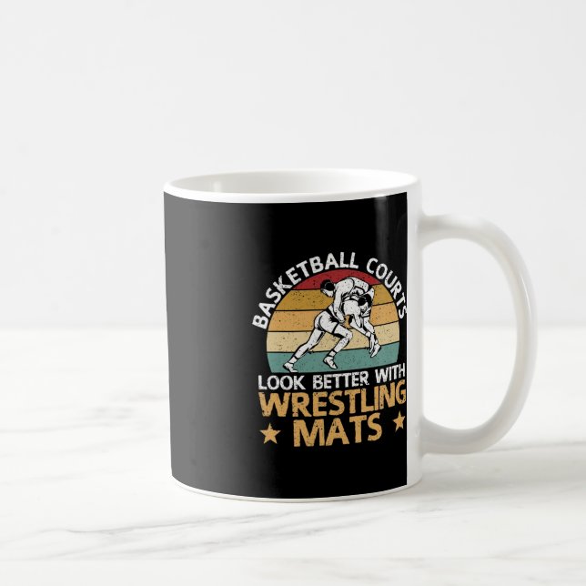 Basketball Courts Look Better With Wrestling Mats  Coffee Mug (Right)