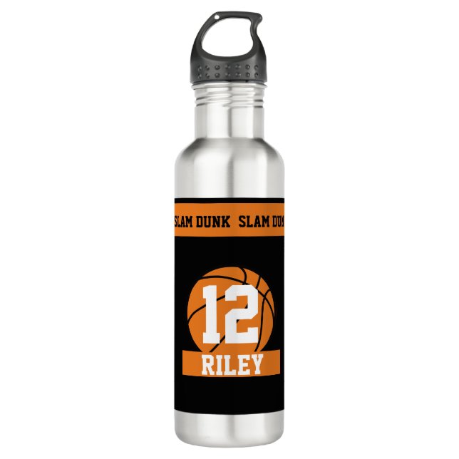 Basketball Custom Name Age 710 Ml Water Bottle (Front)