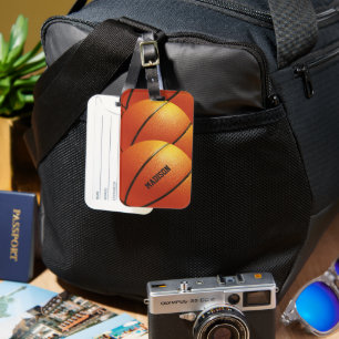 Basketball custom name luggage tag