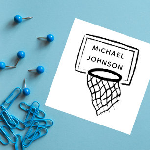 Basketball Custom Name Sport Fan Player Rubber Stamp